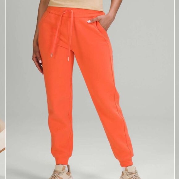 Lululemon orange scuba high rise joggers - Picture 1 of 13